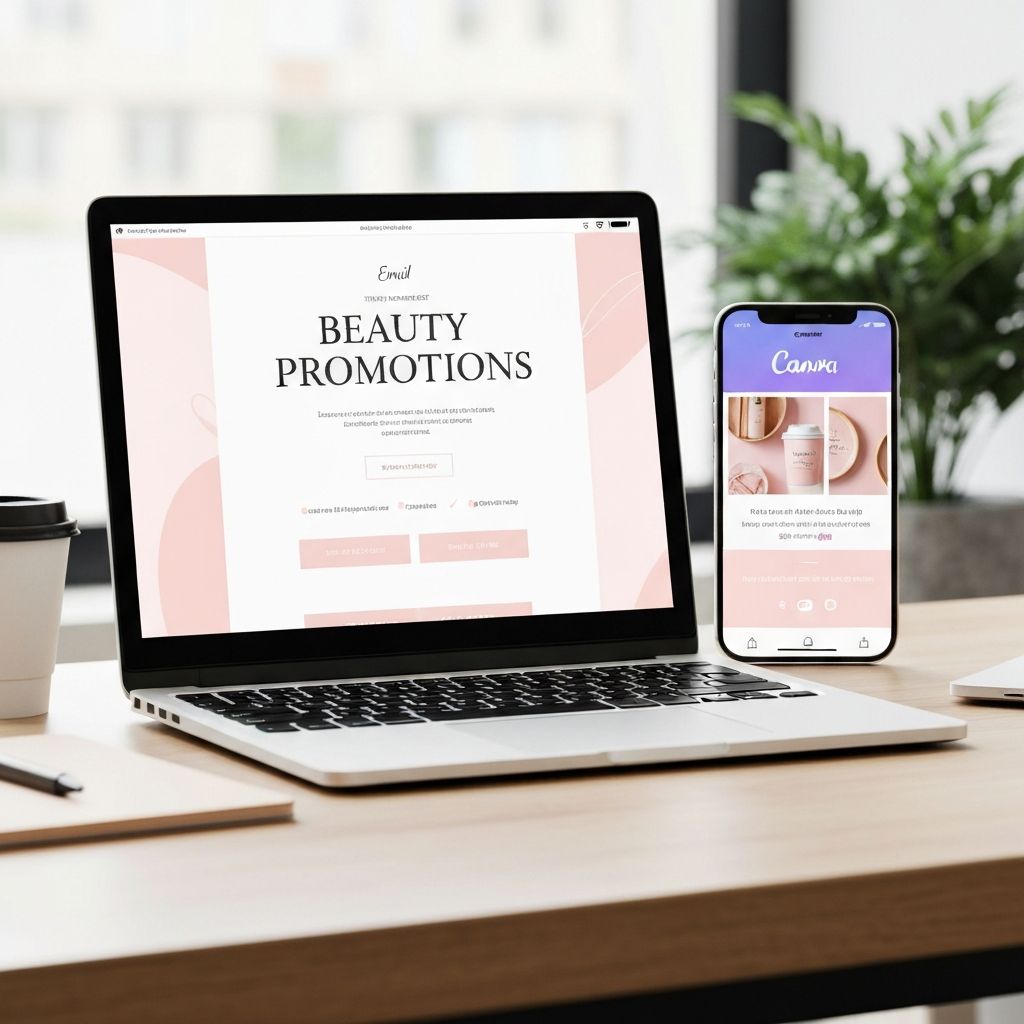 Weekly beauty promo email and ready-to-post Canva graphic